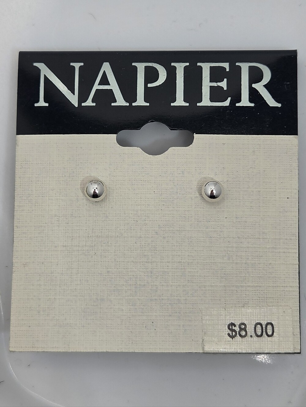 ✨ Napier Silver-Tone Classic Ball Stud Earrings NWT ✨